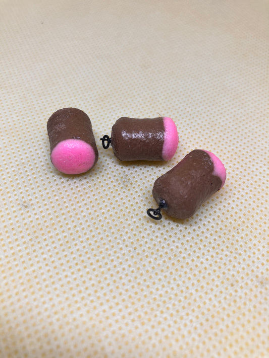Pink tipped brown barrel wafter x3