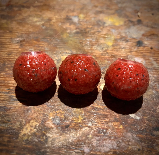 3x Red with hook ring swivels