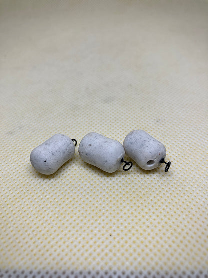 10x15 speckled white solid barrel wafters on hook ring swivels x3