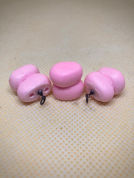 3x Pink double chunky corns with hook ring swivels